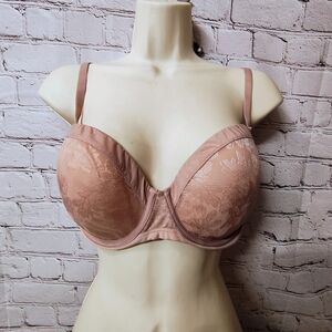 Soma Lightest Lift Demi- Embroidered Bra Padded 36DD Blush Pink